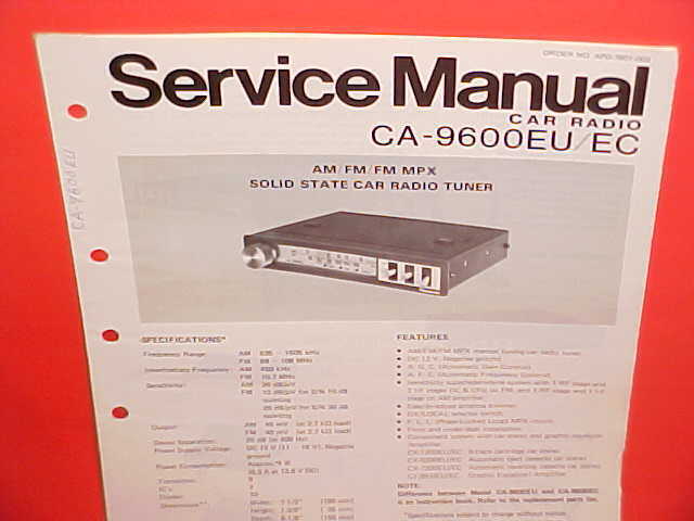 1979 PANASONIC AM-FM/FM MPLX RADIO FACTORY SERVICE MANUAL MODEL CA-9600EU 9600EC