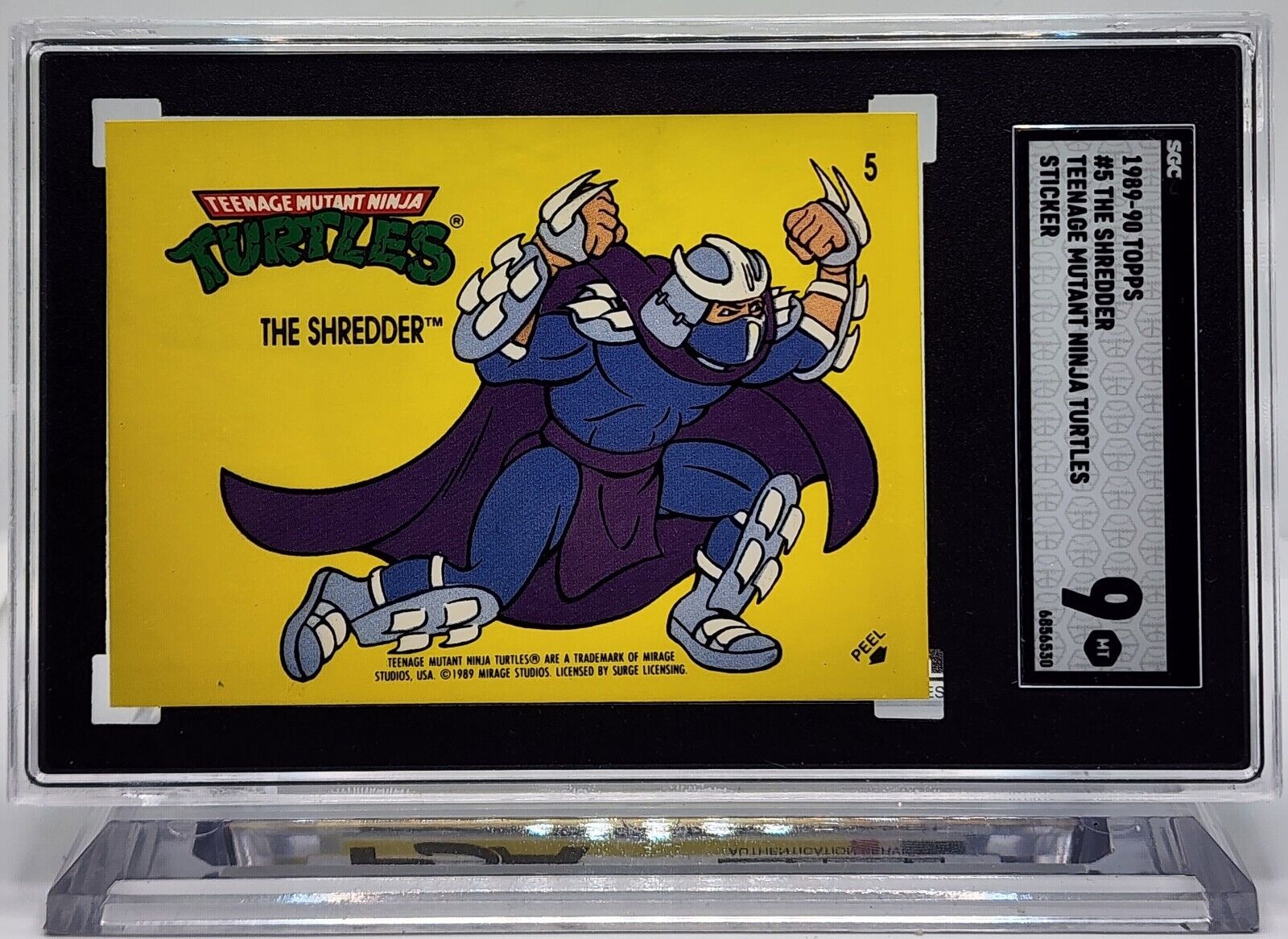 THE SHREDDER 1989-90 Topps TMNT Stickers #5 SGC 9 MINT
