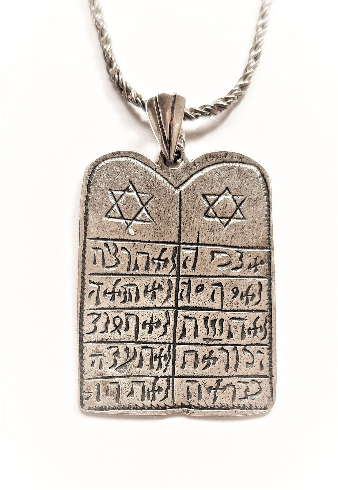 Kabalistic, Vintage, Silver Necklace, Judaica, Jewish  Amulet, Israel.
