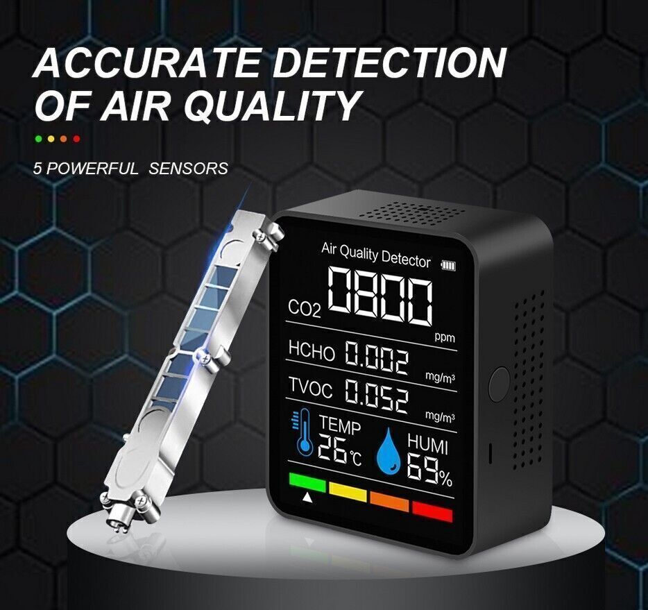 CO2 Meter CO2 Monitor Carbon Dioxide Detector Tester Air Quality Monitor Sensor.