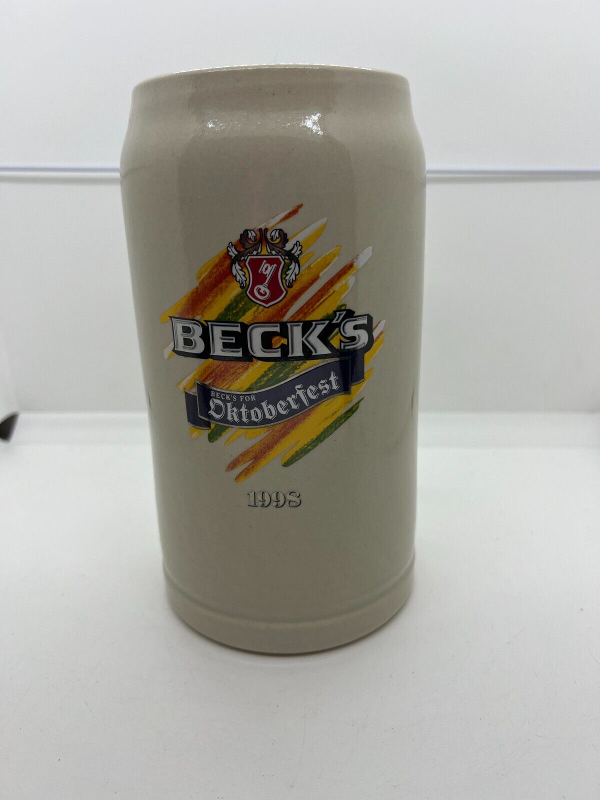 Beck's Oktoberfest 1998 Collectible Beer Stein 1L Large Very Good