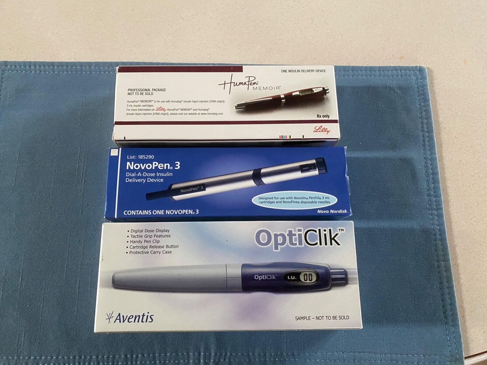 Assortment of early cartridge insulin pens