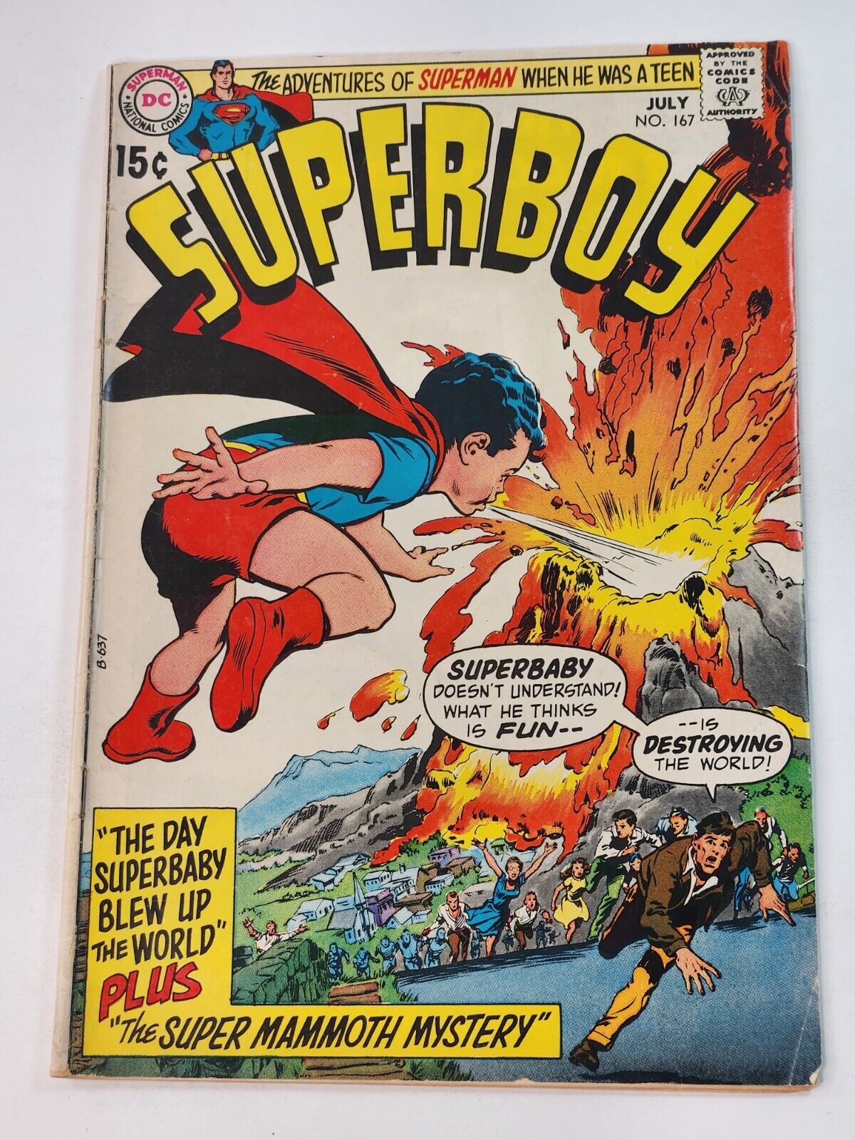 Superboy 167 DC Comics Neal Adams Cover Early Bronze Age 1970