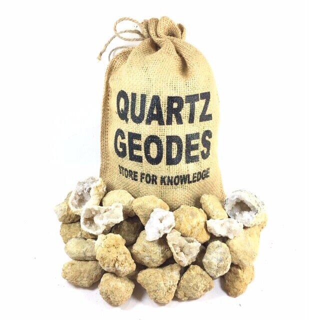 40 Break Your Own Geodes Quartz Crystals Druzy Bulk Pack - Whole Moroccan 1.5