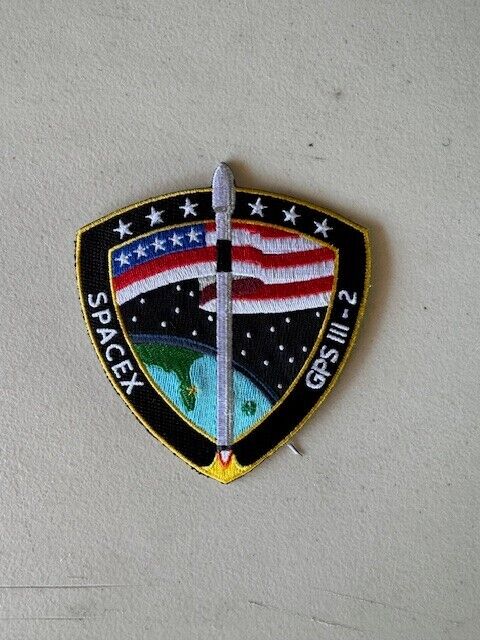 Authentic GPS III-2 SV01- SPACEX FALCON 9-USAF Launch Mission Employee PATCH
