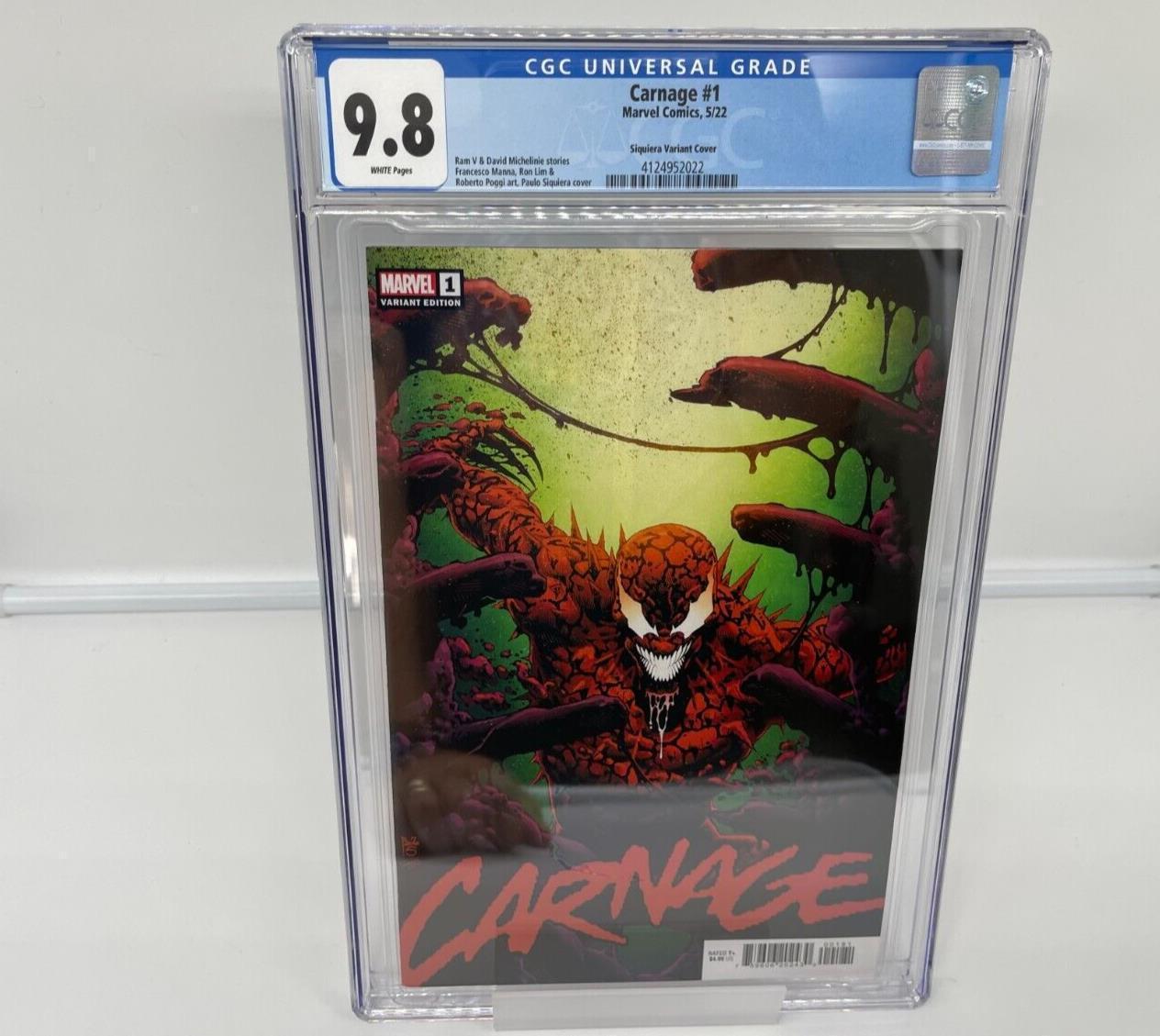Carnage #1 CGC 9.8 Paolo Siqueira 1:50 Variant 1st Detective Shayde Marvel 2022