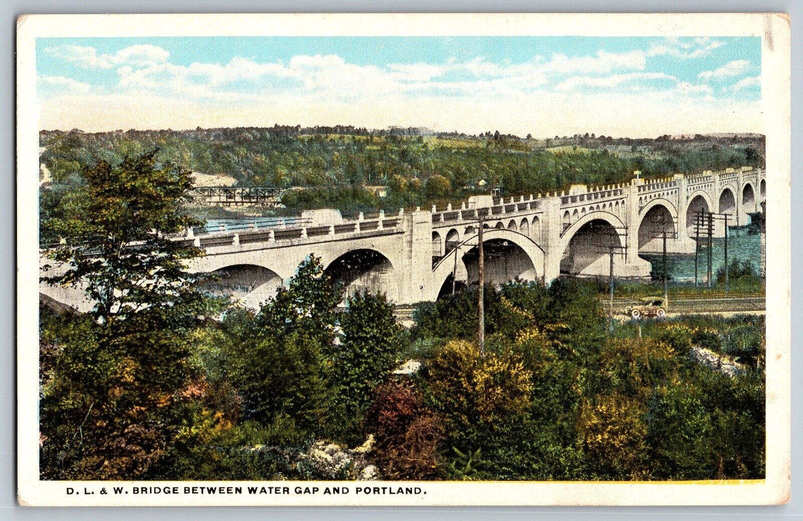 Portland, Oregon - D. L. & W. Bridge on Water Gap - Vintage Postcard - Unposted