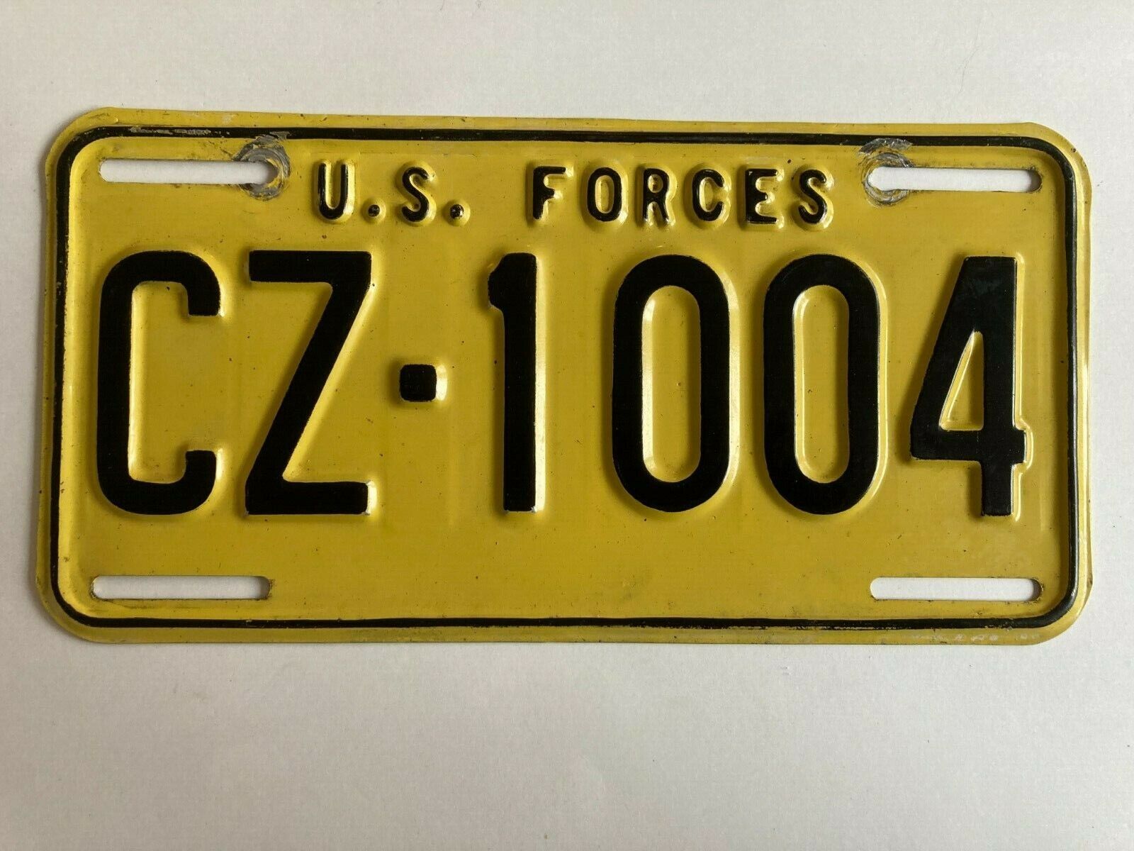 1966 1960s US Forces License Plate \