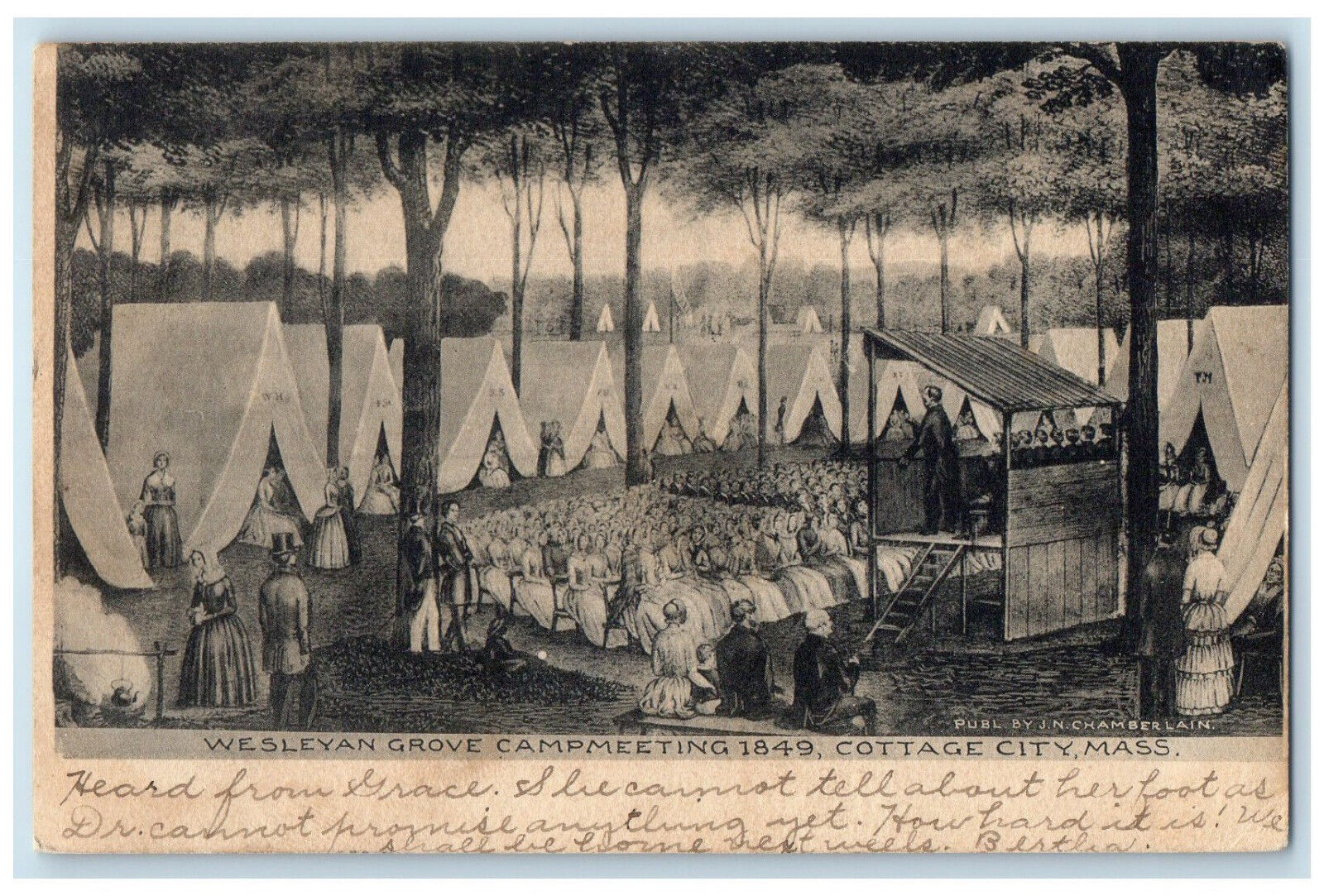 1906 Wesleyan Grove Campmeeting 1849 Cottage City Massachusetts MA Postcard