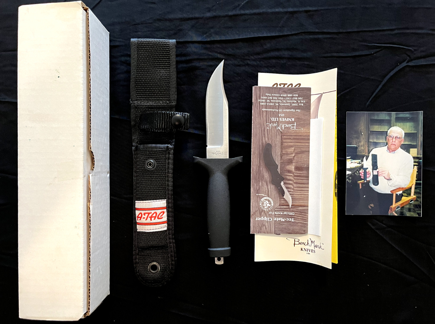 Benchmark A-Tac Knife -Vtg NEW in Box -Bench Mark (Gerber) Blackie Collins US sb