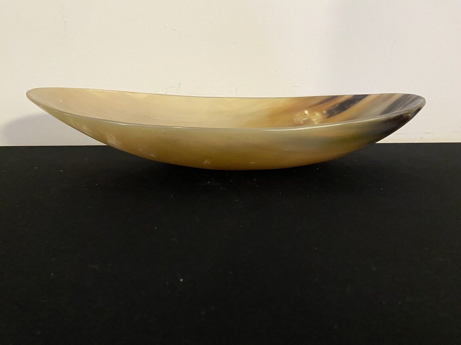 Handcrafted Carved Horn Long Oval Dish