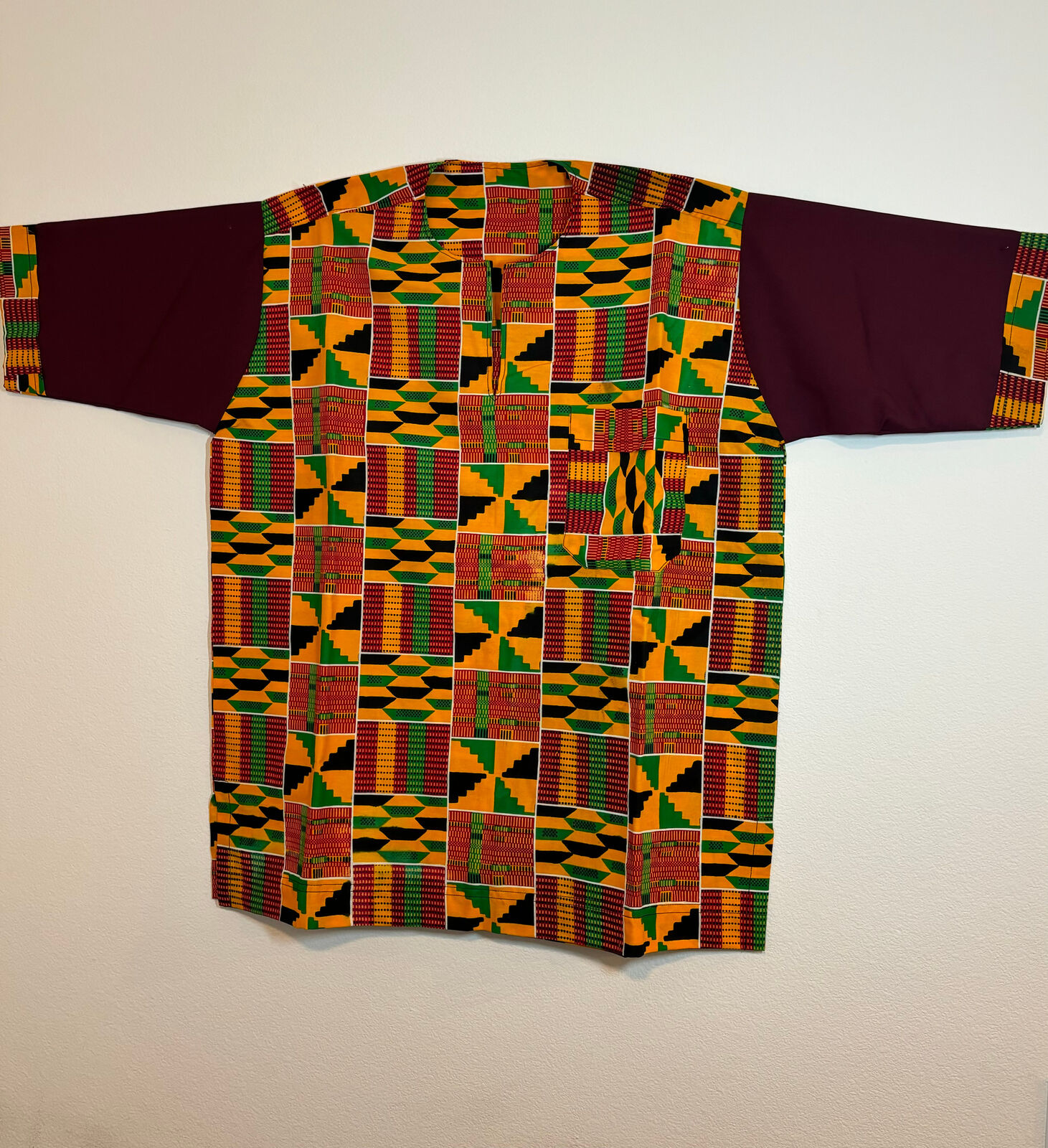 Colorful handmade authentic African fabrics men top