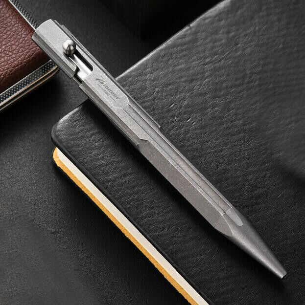 1 PCS Titanium Alloy Ballpoint Bolt Pen EDC Signature Pen w/Clip Pocket Tools