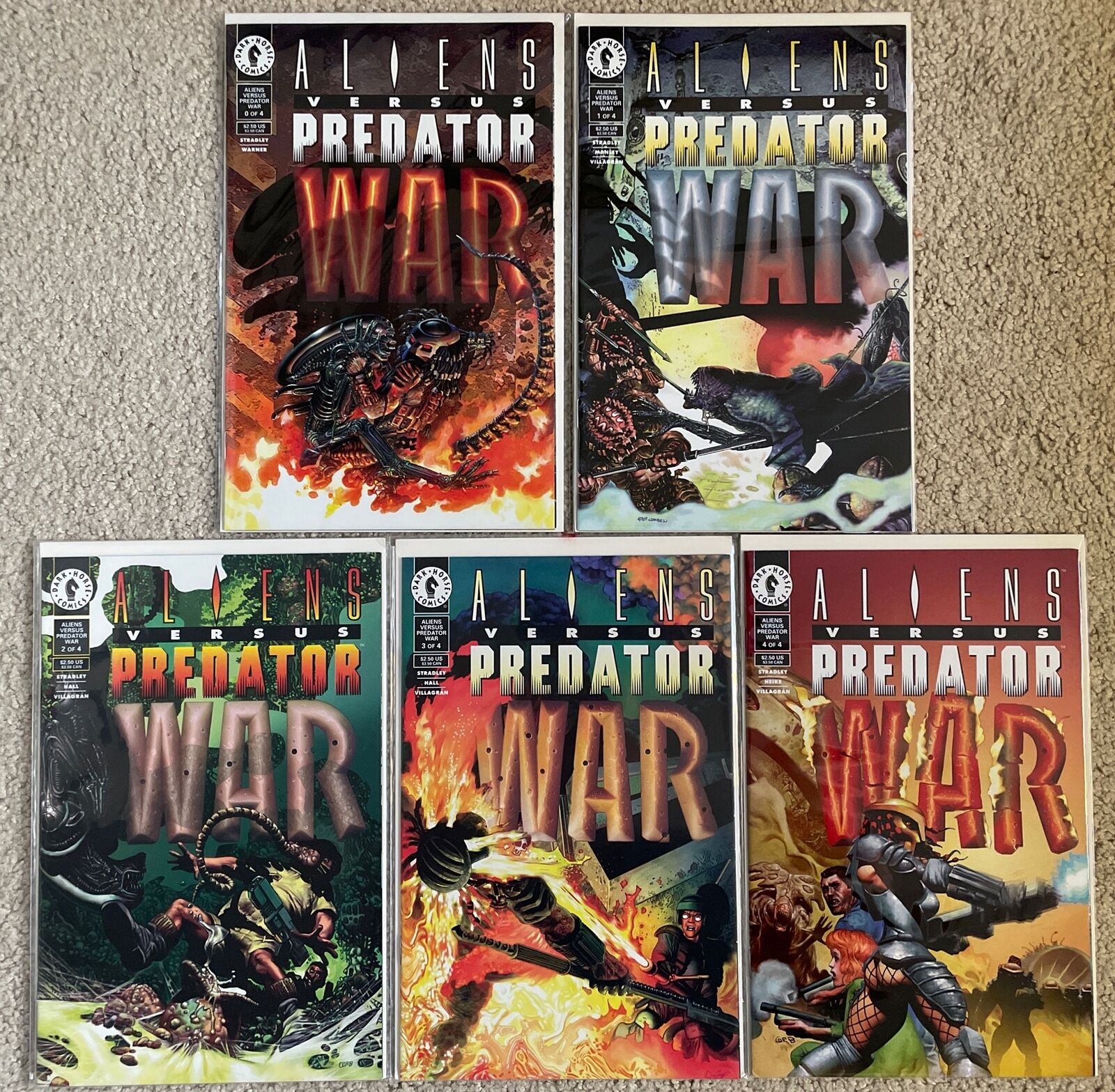 Aliens Versus Vs Predator #0-4 Complete Series Set 1995 Dark Horse Comics Lot