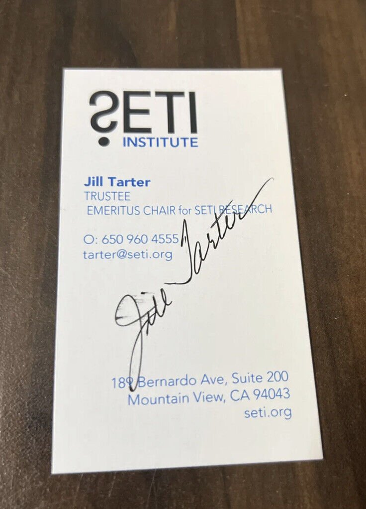 Jill Tarter SETI astronomer signed autographed business card