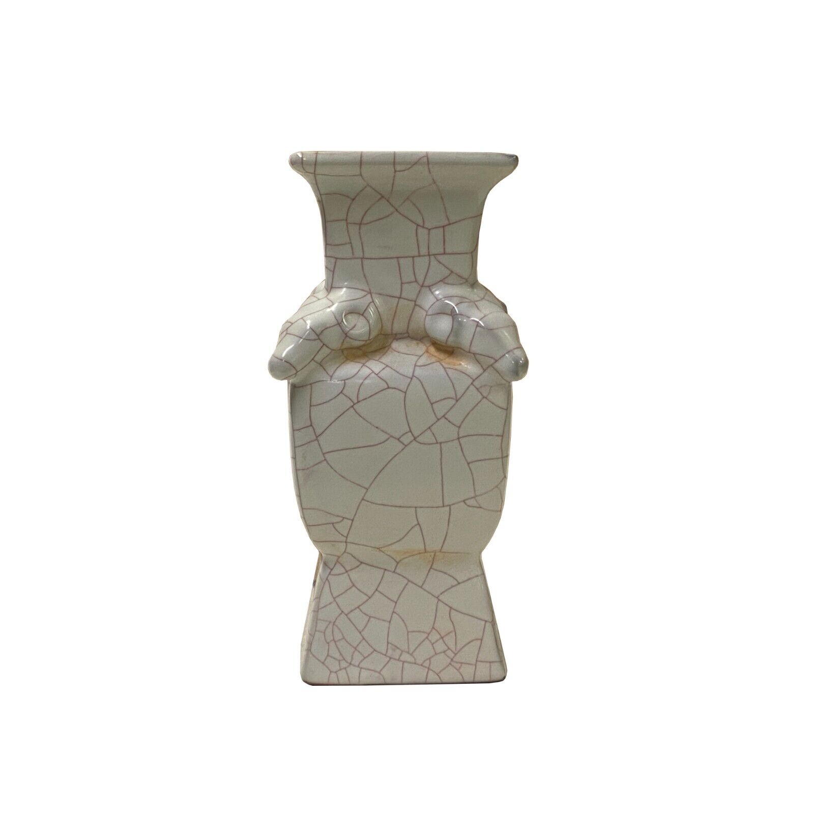 Chinese Ceramic Crackle Pattern Ram Off White Guan Ware Vase ws3365