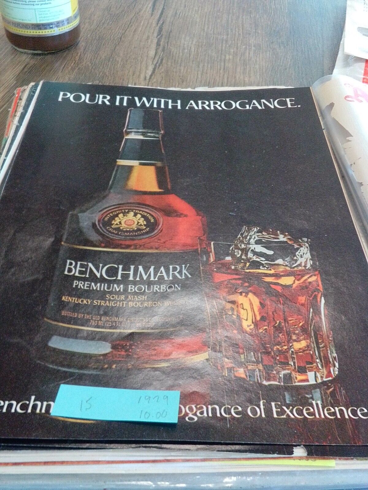 Time Magazine Benchmark Bourbon Print Ads 1970'