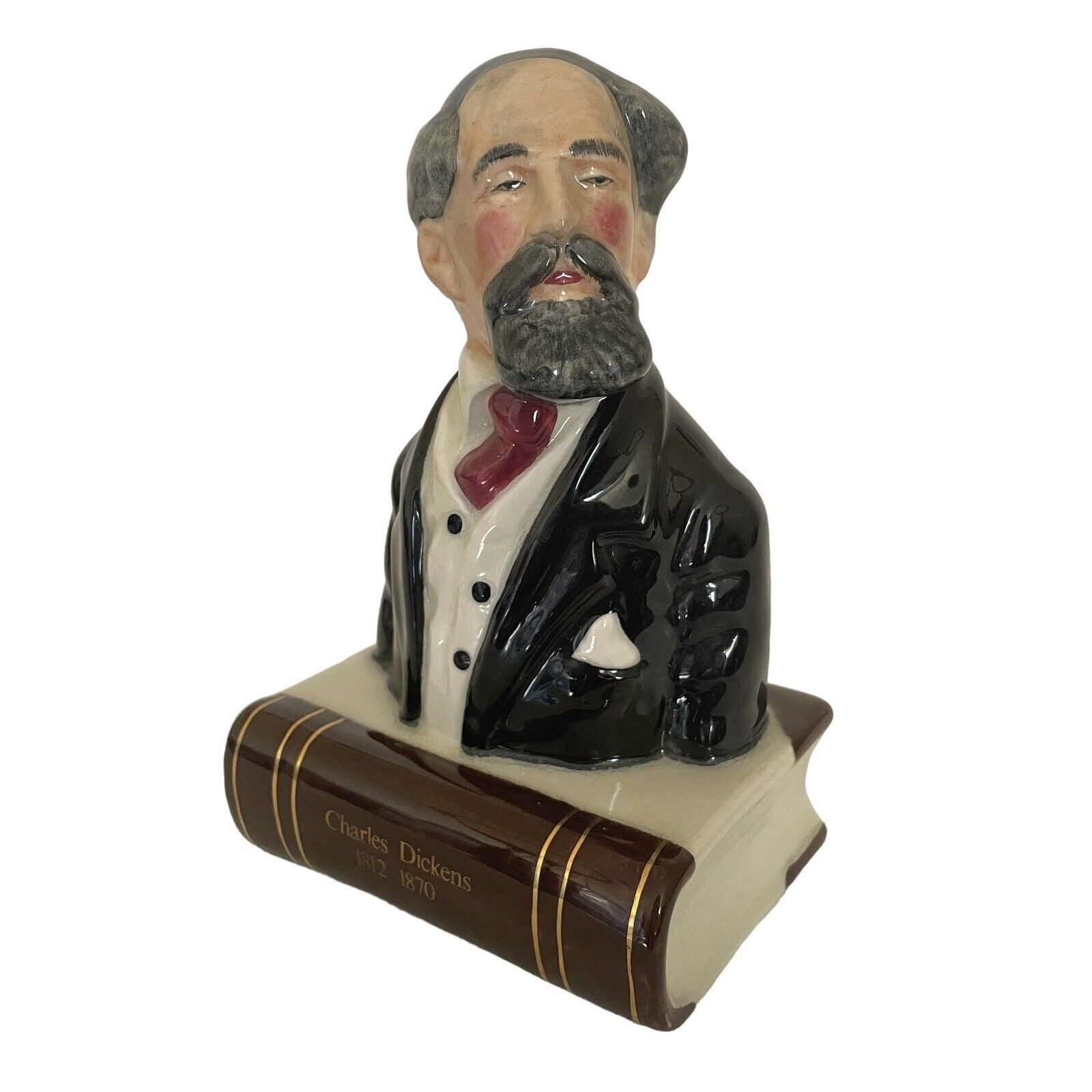 Vintage Artone Hand Painted Charles Dickens Porcelain Figurine Bust 7 3/4\