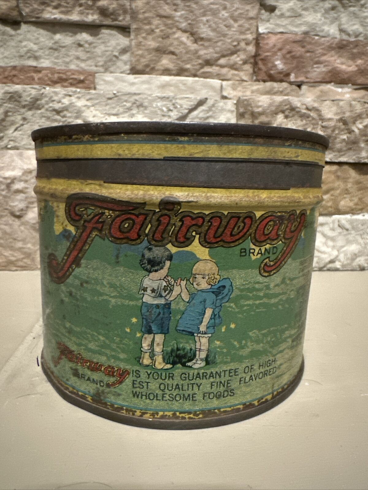Vintage Fairway Coffee Tin Can with Children Graphics from  Minnesota