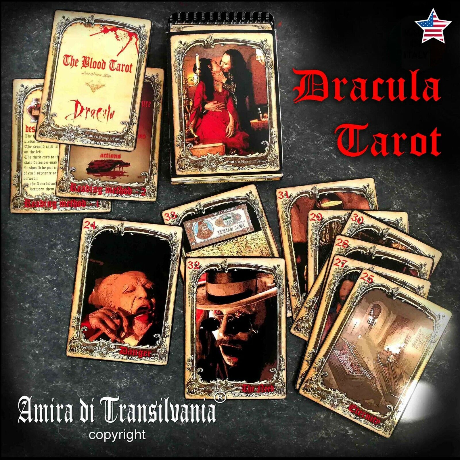 vampire tarot card deck guide book vintage oracle dracula transylvania arcana 
