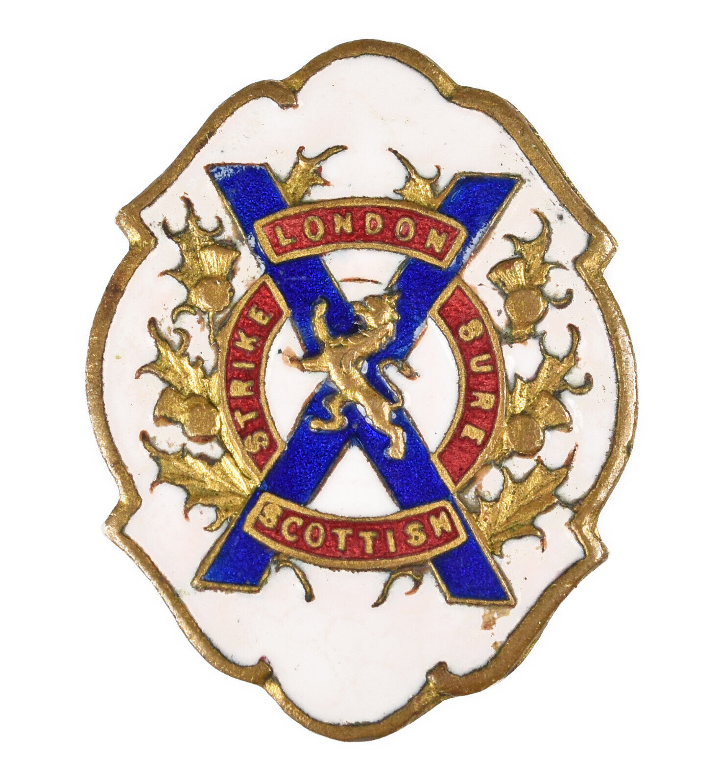 World War One The London Scottish Enamel Sweetheart Brooch Badge