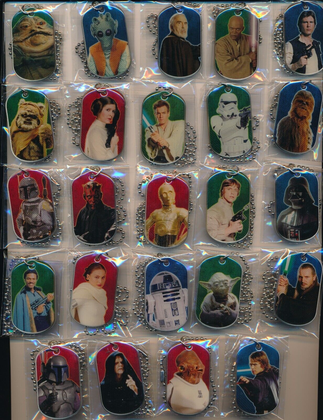2011 Topps Star Wars Movies Dog Tags Set of (24) And (24) Trading Card Set