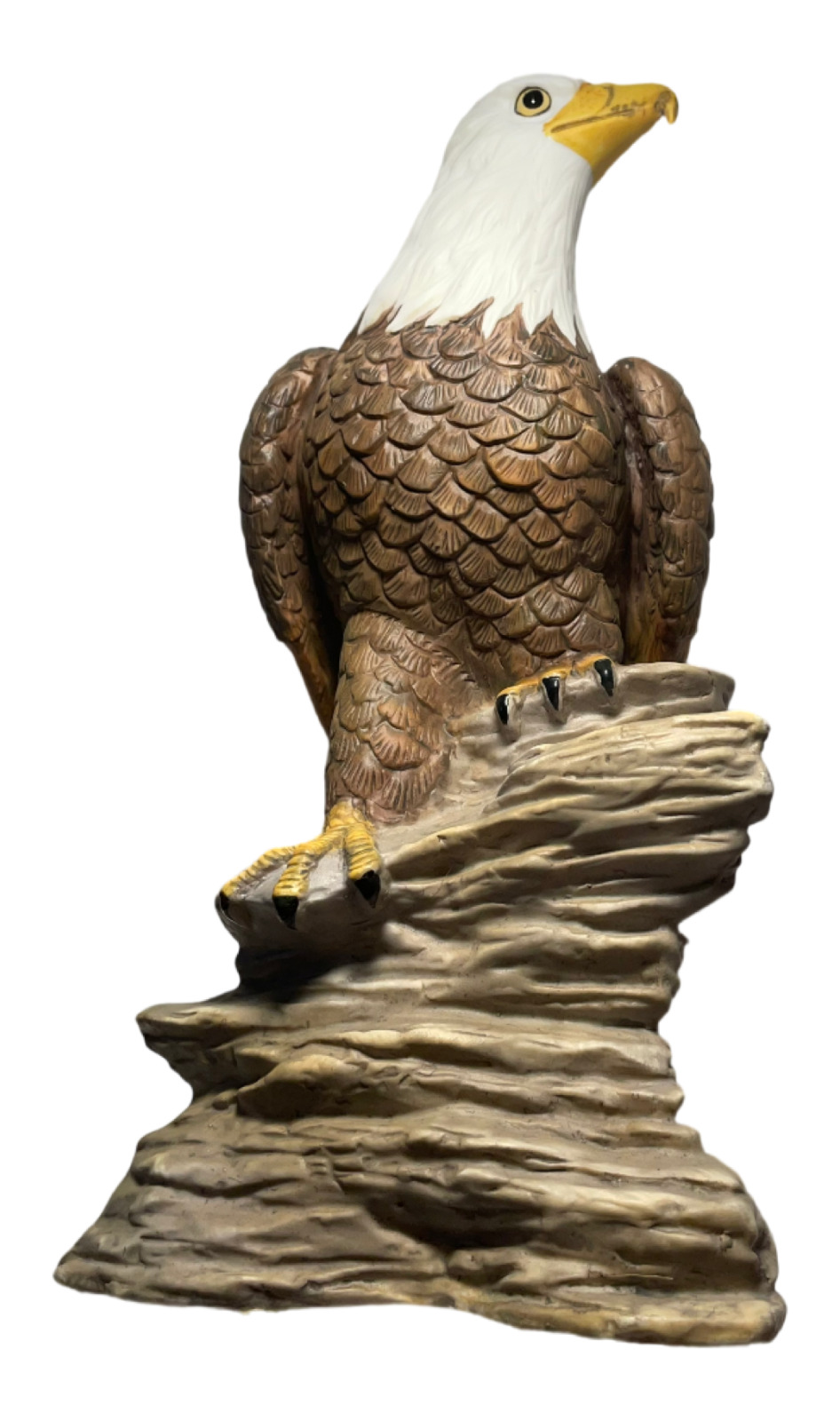 Porcelain Bald Eagle On Rocks Figurine