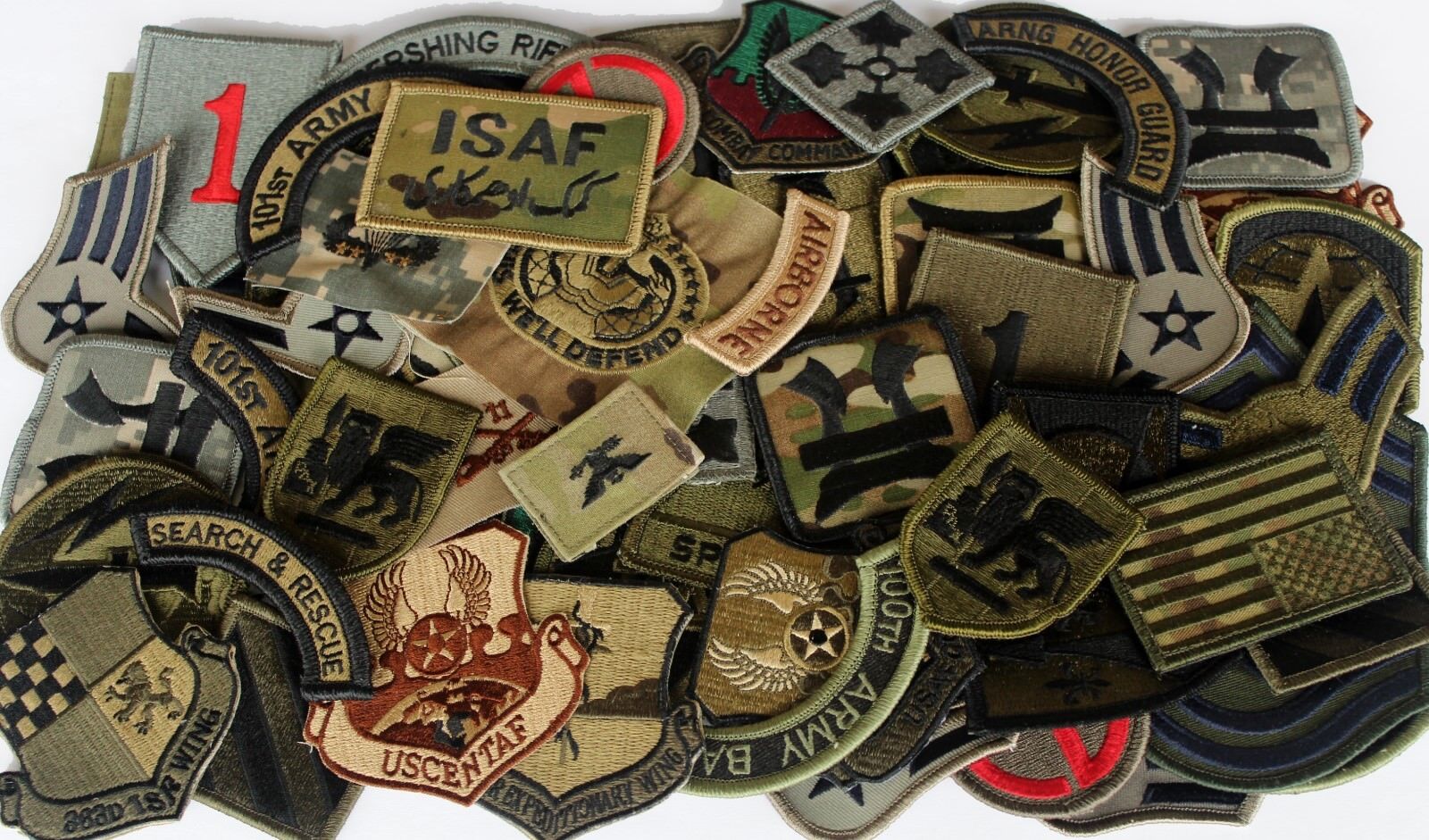 Lot of 60 Plus Assorted Military Army Air Force Unit Insignia Subdued Patches