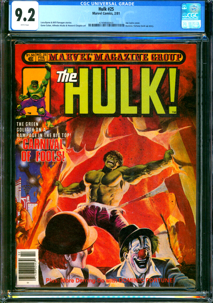 Hulk #25 Joe Jusko Cover Marvel Comics Magzine 1981 CGC 9.2