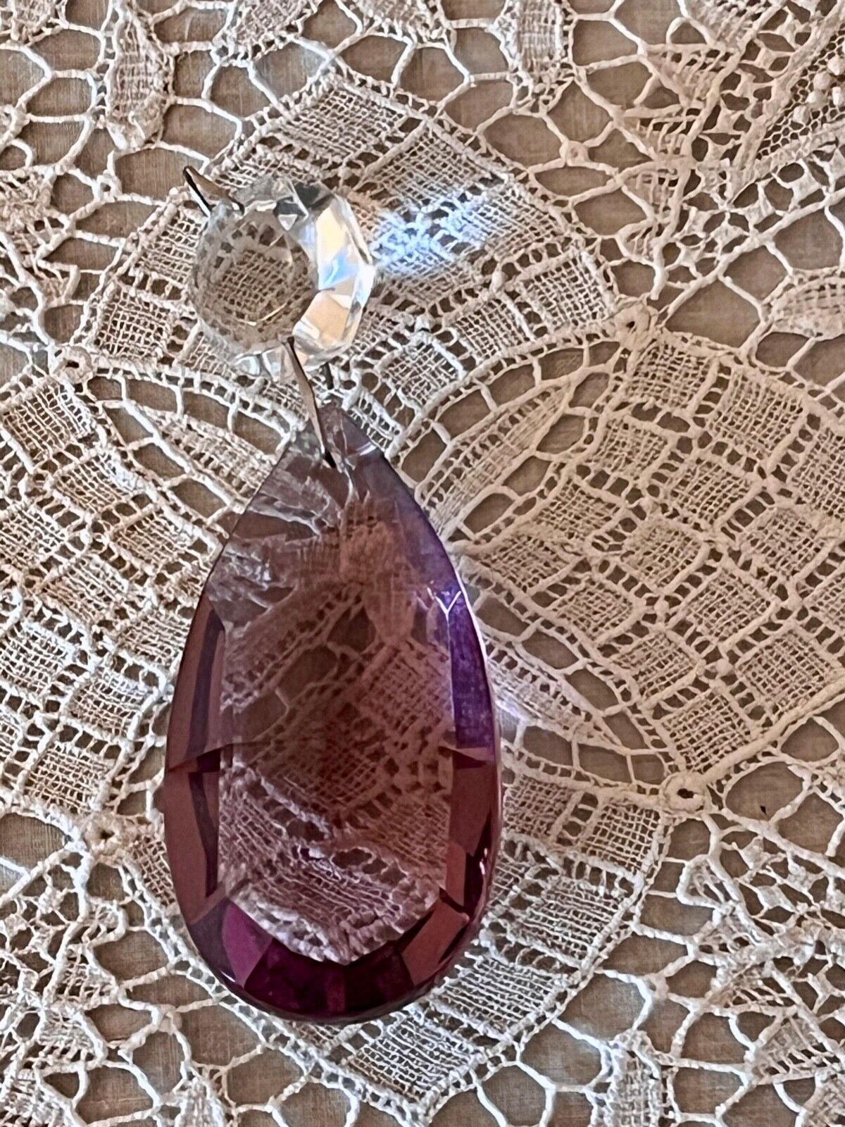 Gorgeous Amethyst Purple Pendalogue Chandelier Crystals. 63 mm, 2.5 inches.