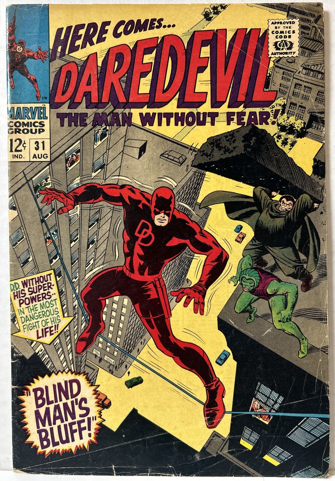 Daredevil #31 Stan Lee Gene Colan (Marvel 1967) Battles Mr. Hyde & Cobra VG-