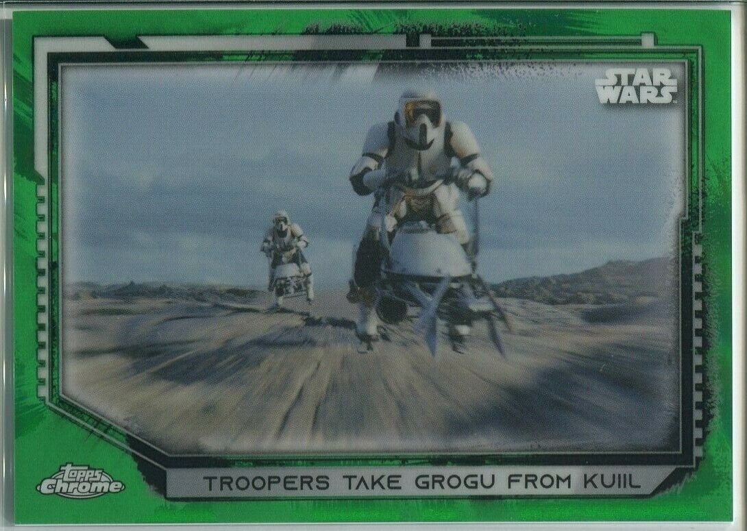 Troopers Take Grogu From Kuiil 2021 Topps Chrome Star Wars Legacy Green 42/50