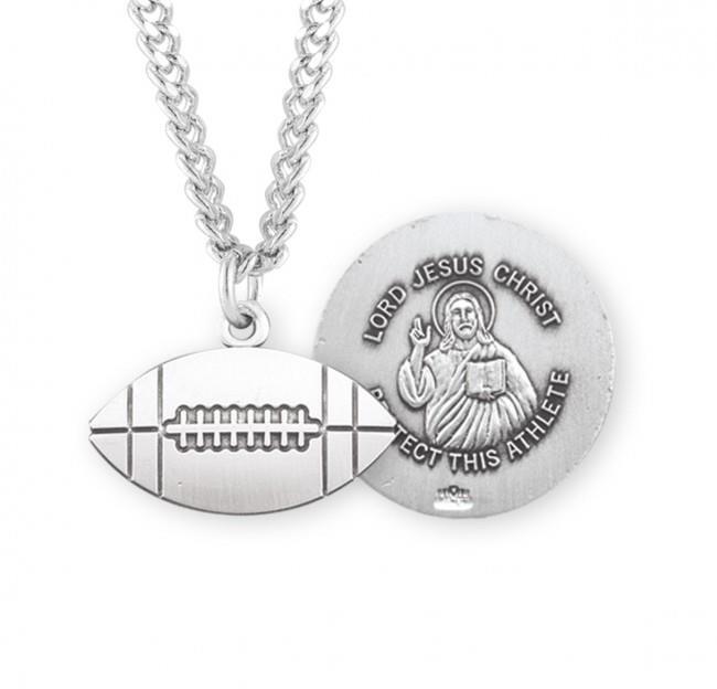 Lord Jesus Christ Sterling Silver Football Athlete Medal Hand polished