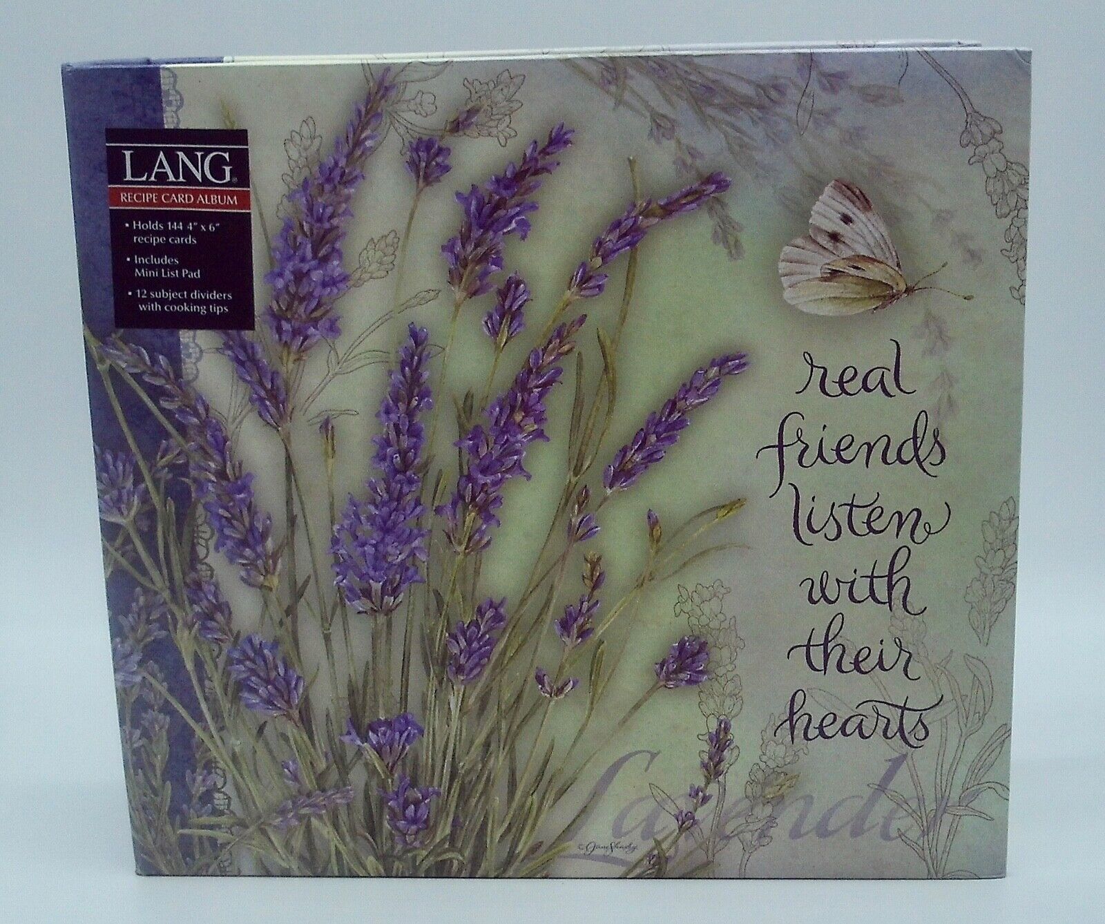 Lang Recipe Card Album - 3 Ring Binder with 12 Subject Dividers - Lavender Theme