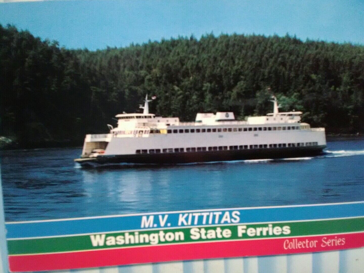VINTAGE PHOTO POST CARD M.V .KITTITAS  WASHINGTON STATE FERRIES
