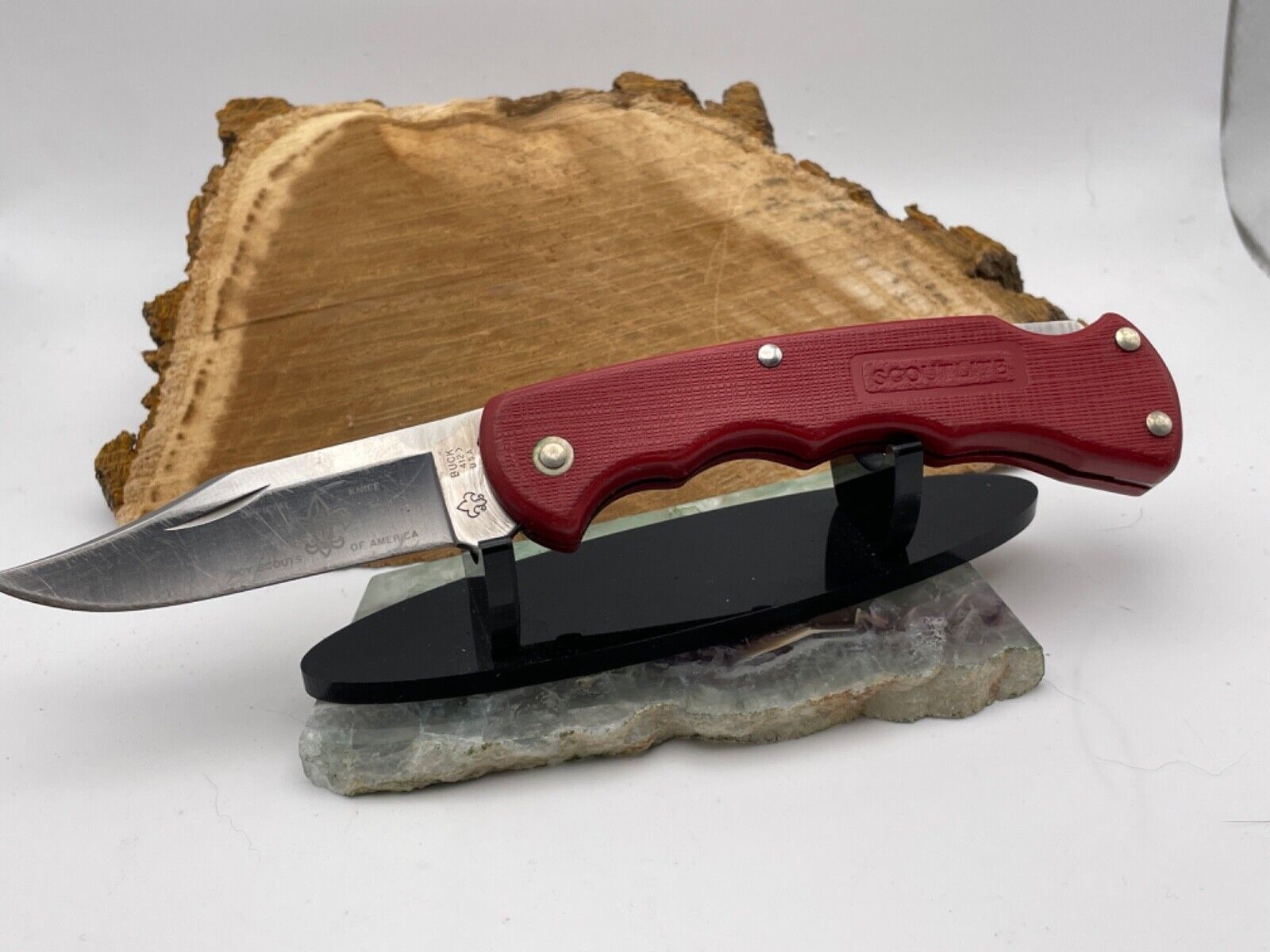Vintage (1987) Buck 412 Scoutlite Official BSA Scout knife no case--1042.24