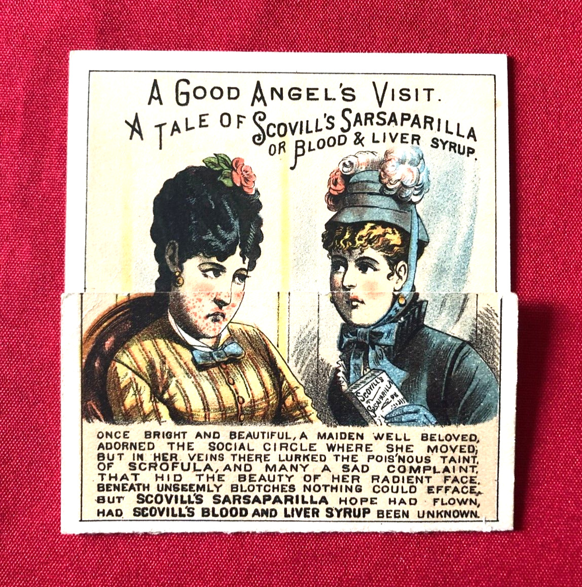 Fold Out Victorian Trade Card- Scovill\'s Sarsaparilla and Stillingia