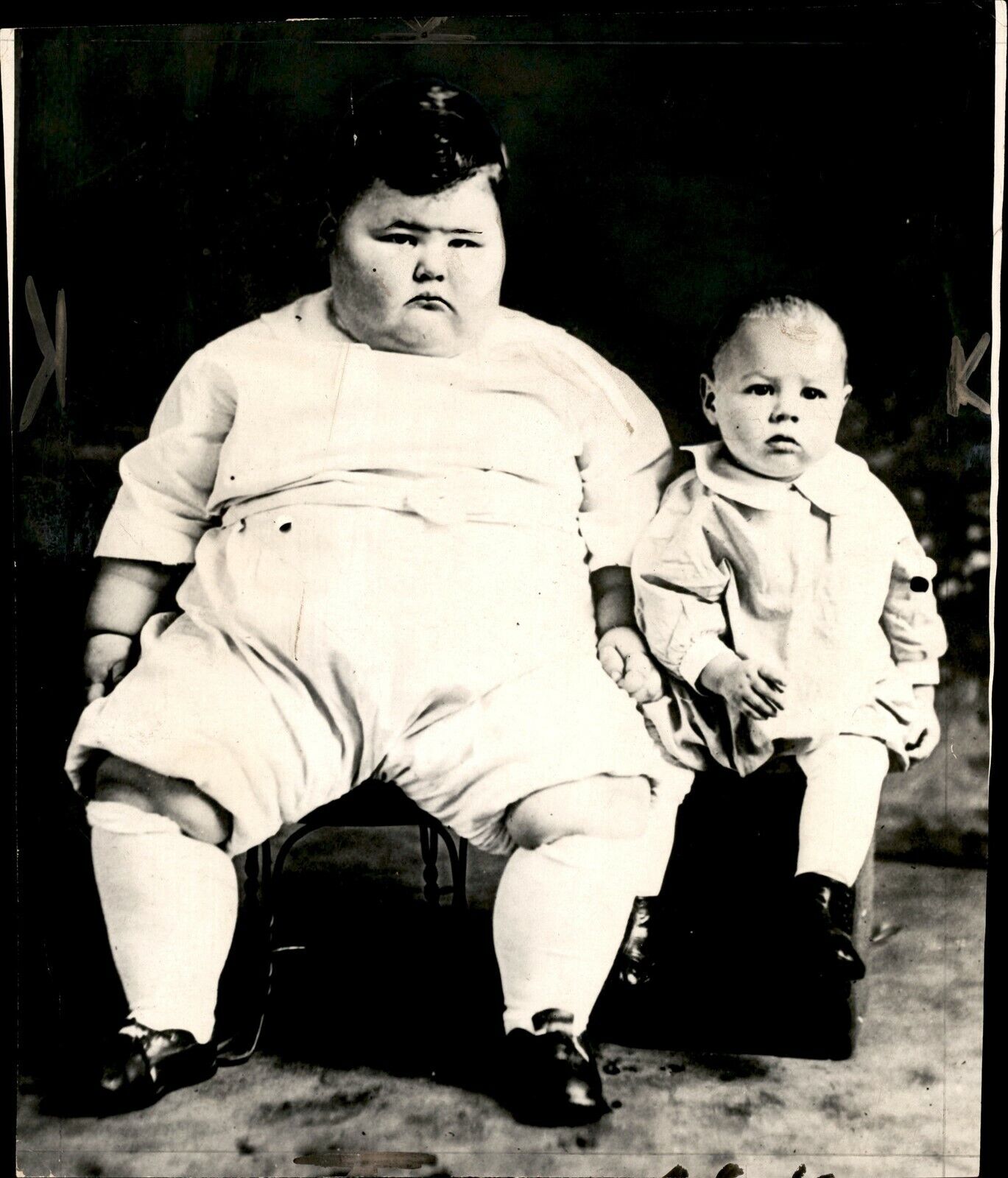 LG914 1923 Original Photo FREDDIE BATHMAN MORBIDLY OBESE AMERICAN TODDLER FAT