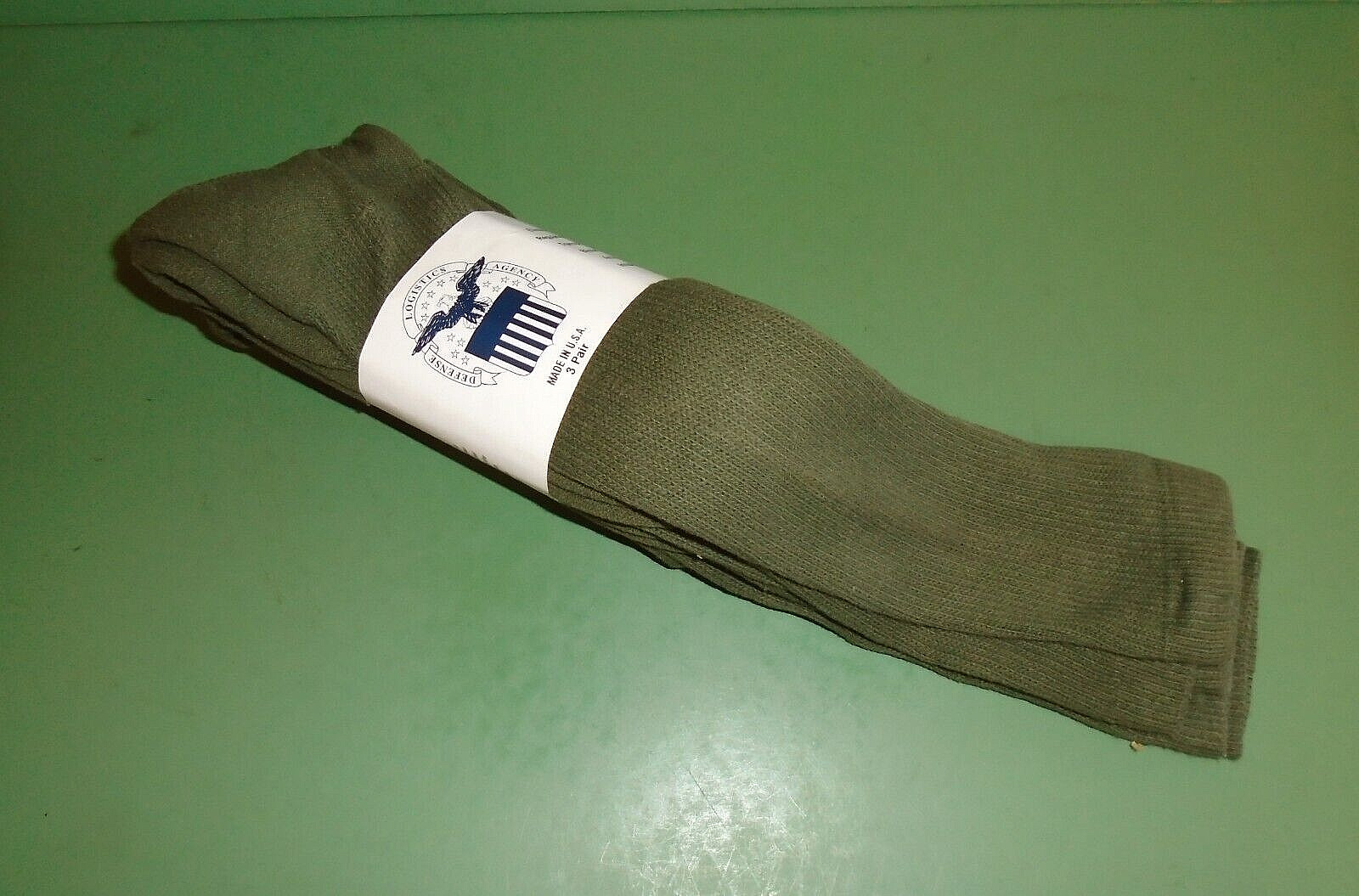 3 Pairs of USGI OD Green Cushioned Cotton Blend Combat Boot Socks Large 12-13