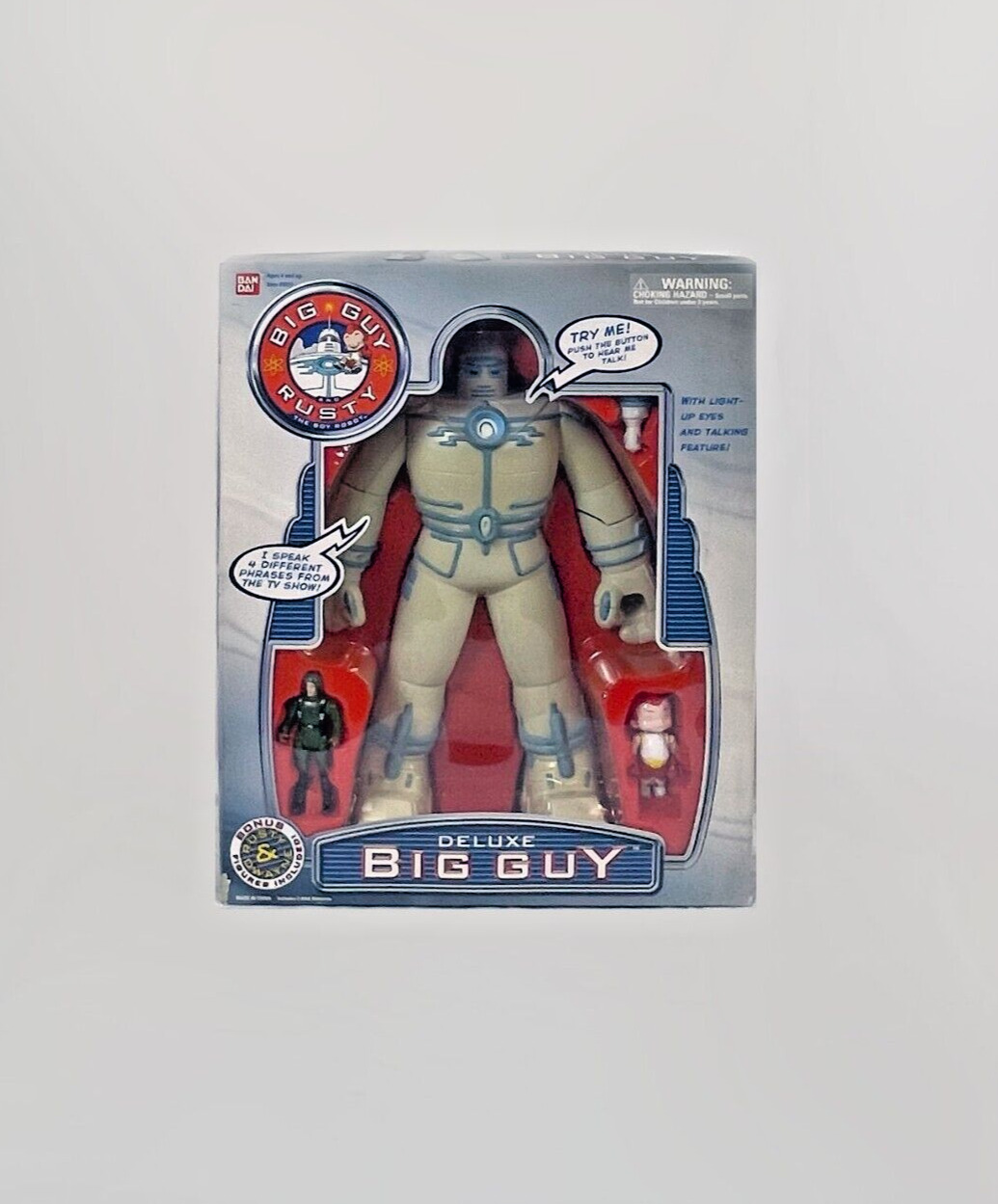 Vintage 1999 BANDAI Deluxe Big Guy and Rusty the Boy Robot - Still Works