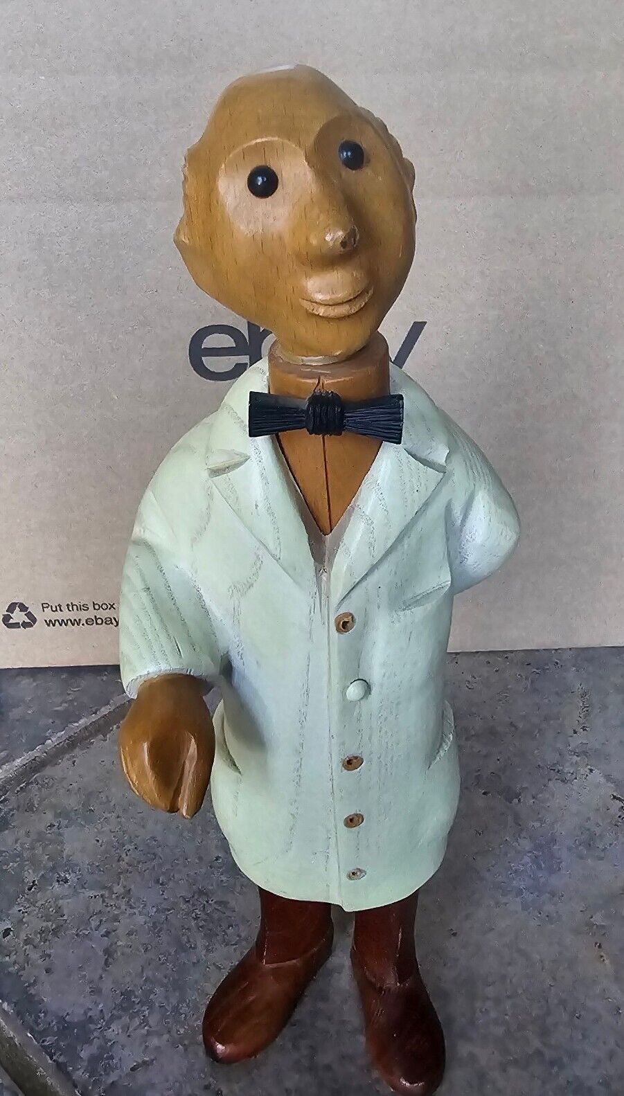 Vintage Italian Romer Male Doctor Physician Man Hand Carved Wood Figure Rare