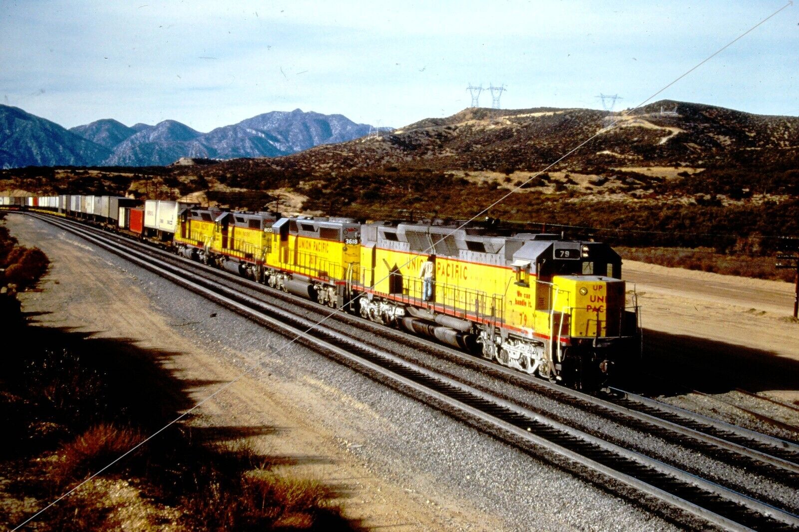 Duplicate Railroad Train Slide Union Pacific DD35 #79 MOUNTAIN ACTION AT SUMMIT