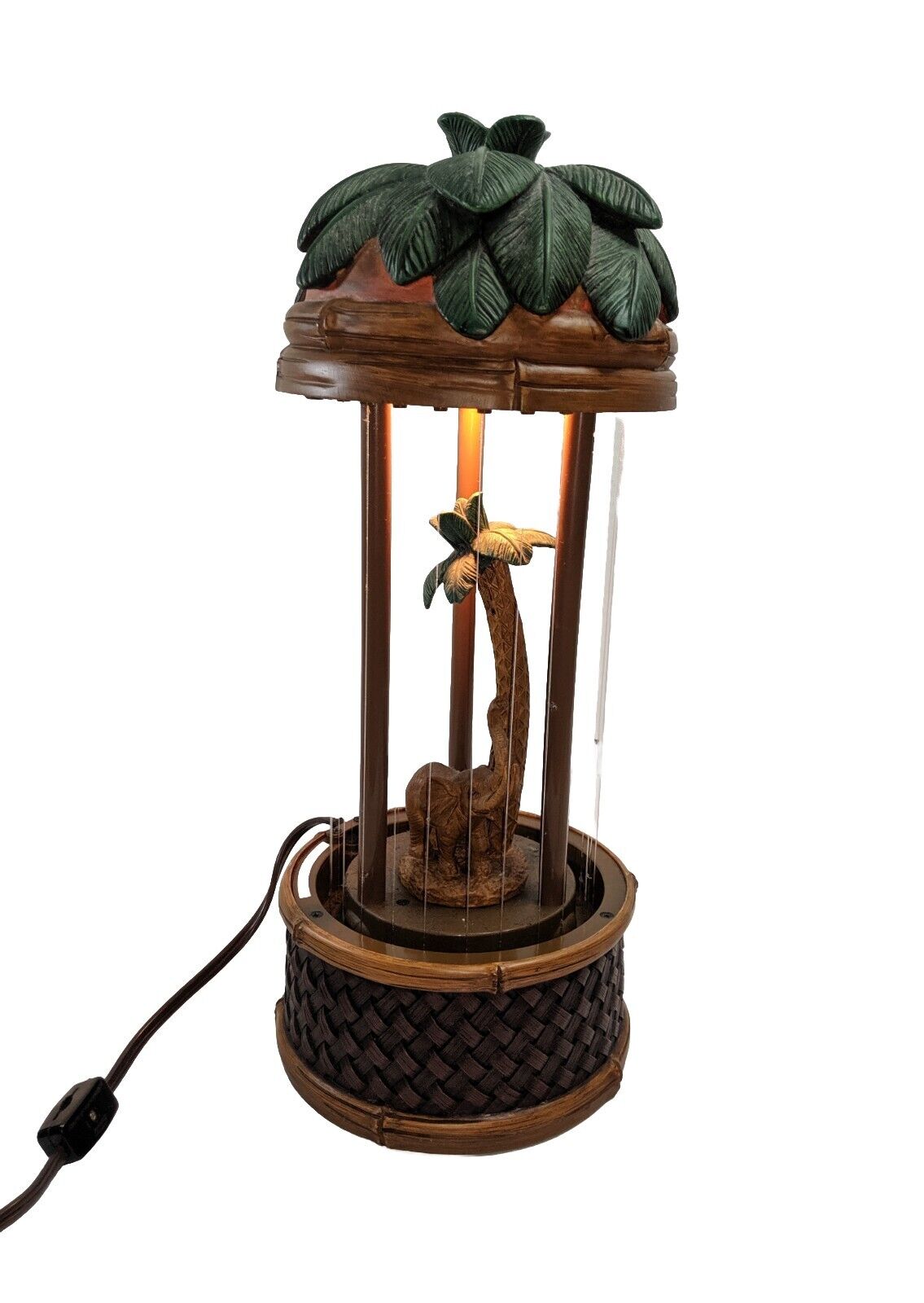 RARE Vintage Elephant Oil Rain Lamp Palm Tree Cheyenne Sahara African Art 16\