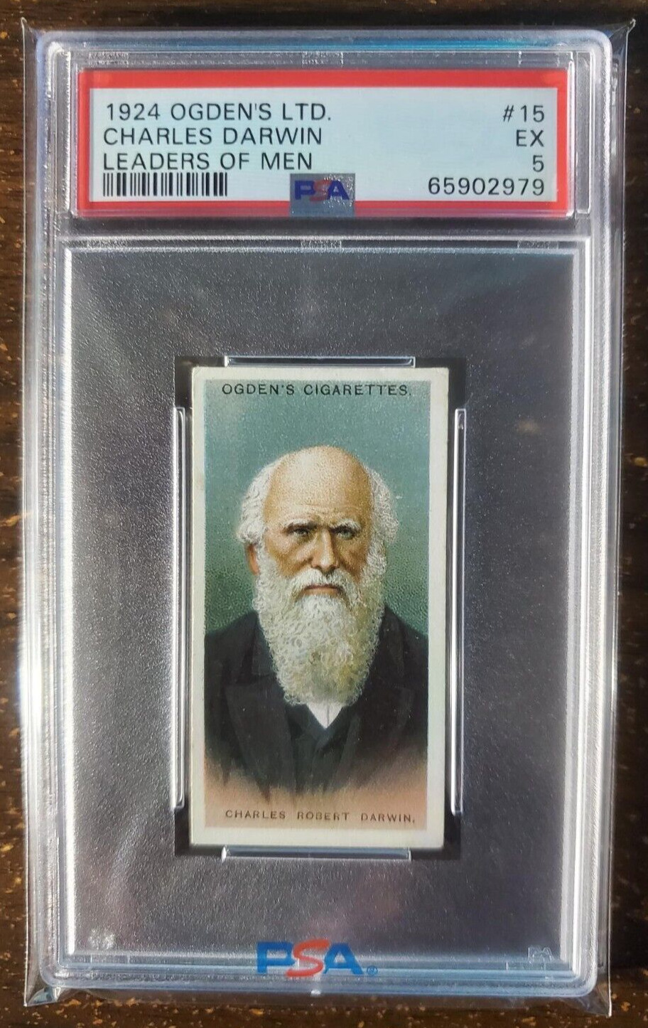 Charles Darwin - 1924 Ogden's Ltd. - Leaders of Men - #15 - PSA 5...
