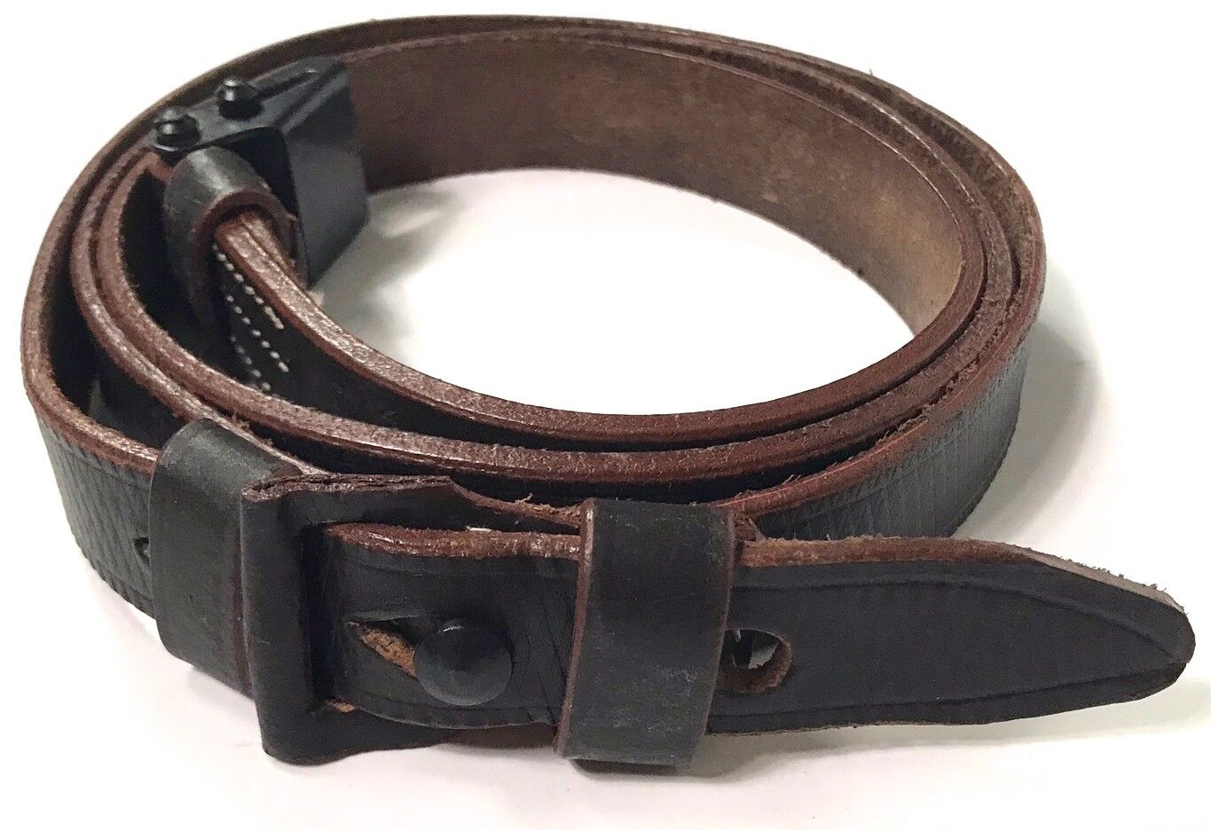 WWII GERMAN K98 98K RIFLE LEATHER RIFLE CARRY SLING-OILED, MAKER MARKED