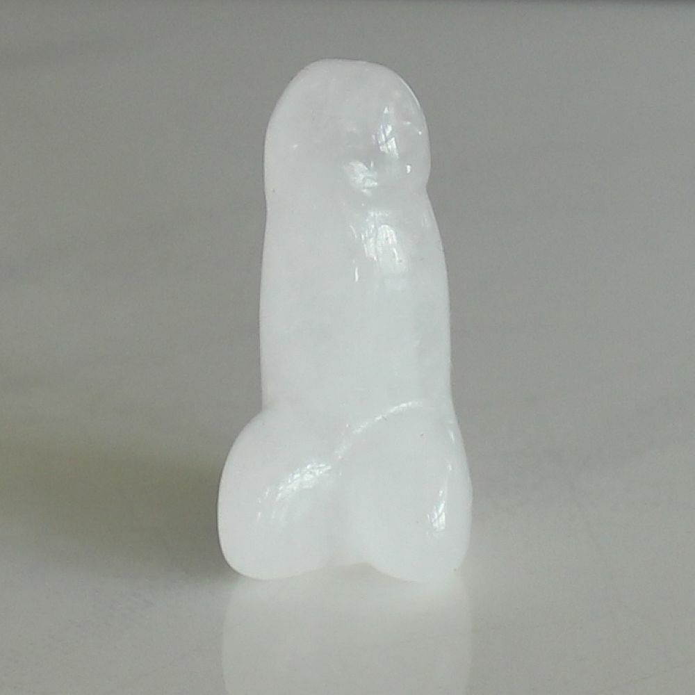 1.2\'\' Mini crystal gemstone white quartz man genital penis testicle figurine