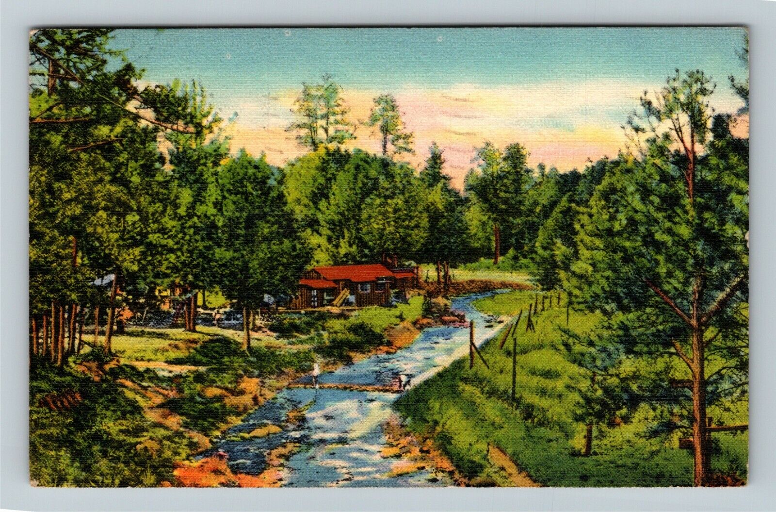 Ruidoso NM-New Mexico, Rio Ruidoso The Noisy River  Vintage Souvenir Postcard