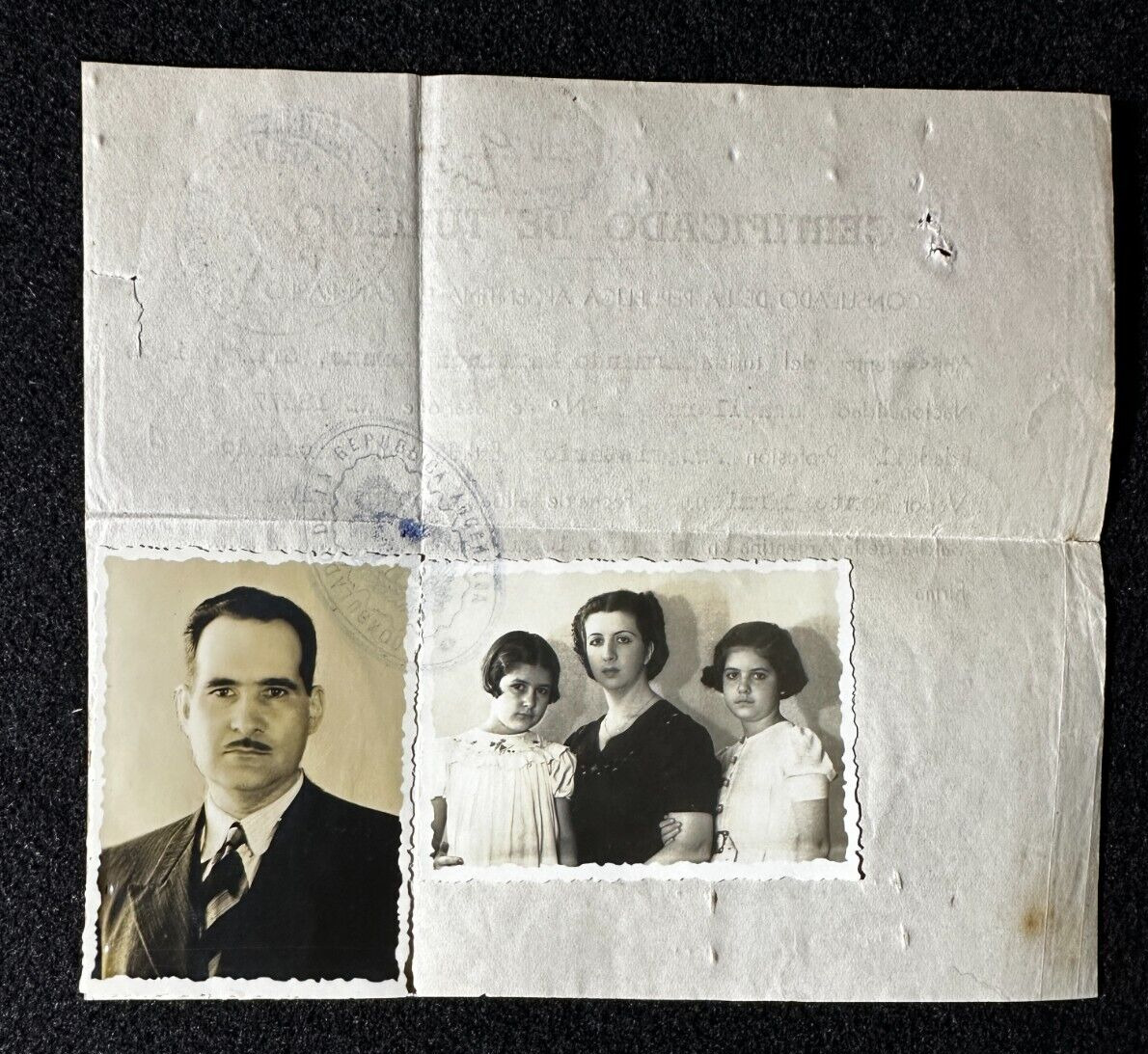Original 1939 Visa Brazil Argentina Wartime WW2 Passport ID Photos 1943