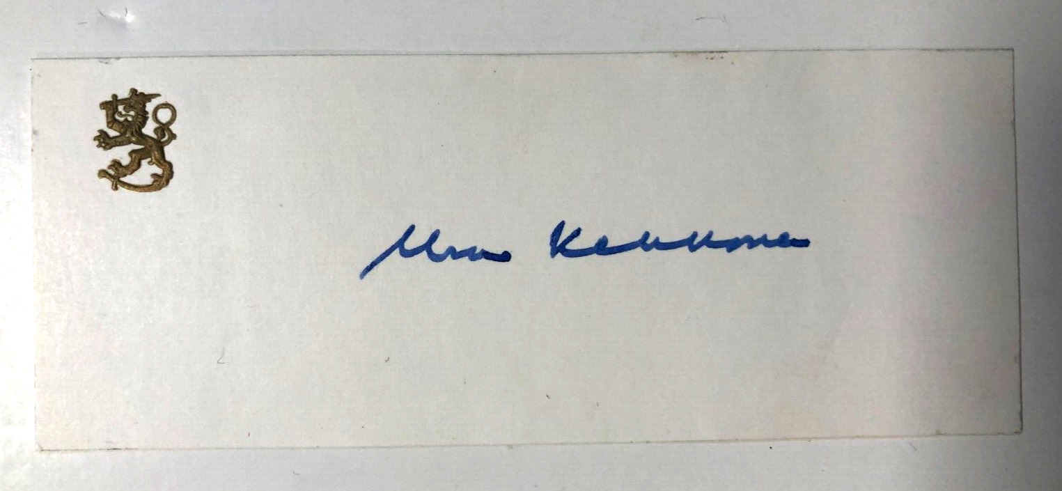 1967 URHO K. KEKKONEN President of Finland Hand-Signed Autographed Card