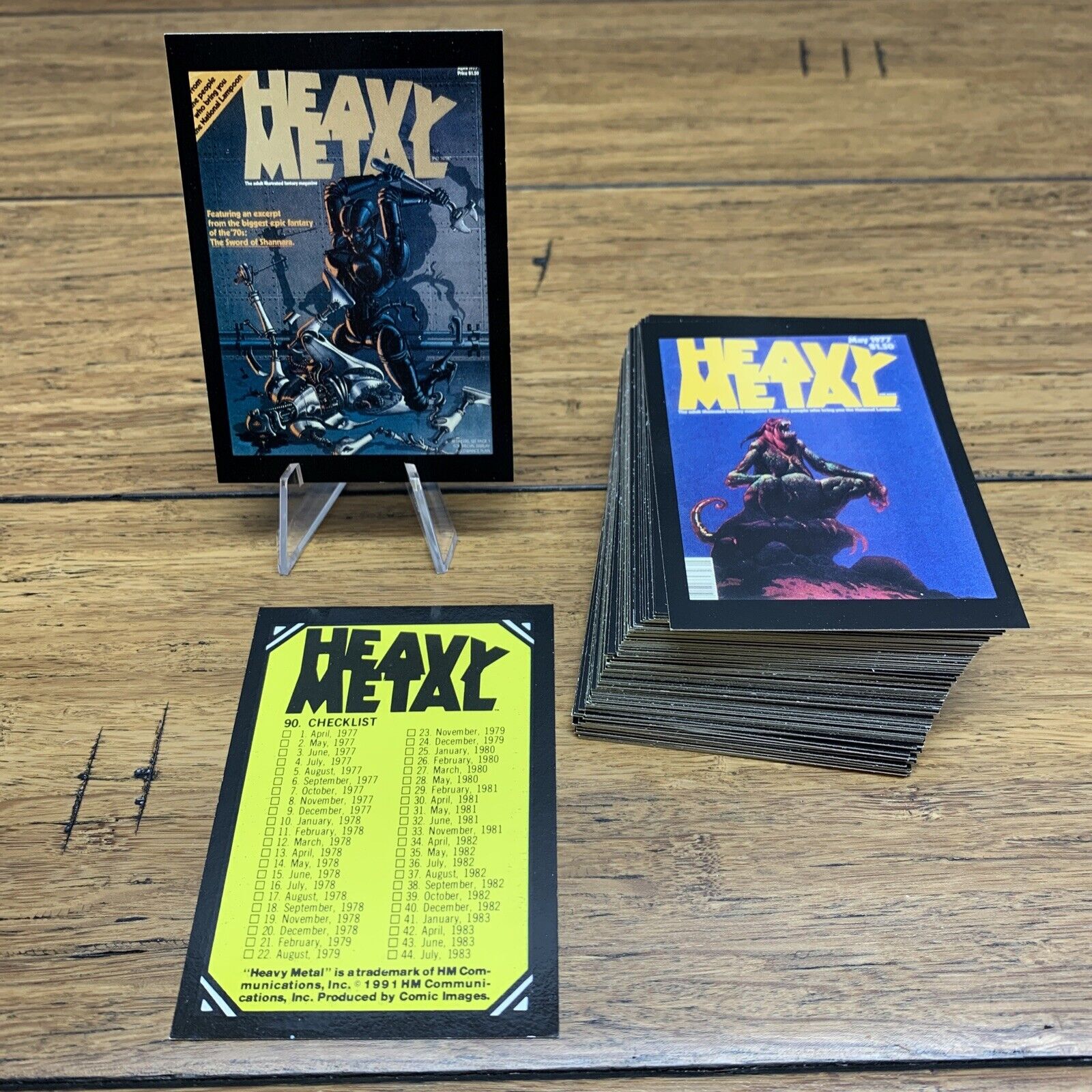1991 Heavy Metal Magazine Covers Complete Base Set of 90 Trading Cards CV JD